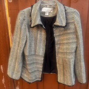 Doncaster Striped Black and White Cape Jacket